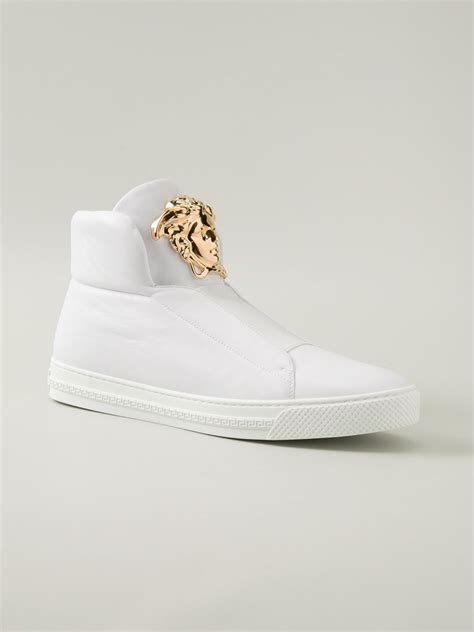 white versace sneakers men|versace men's medusa sneakers.